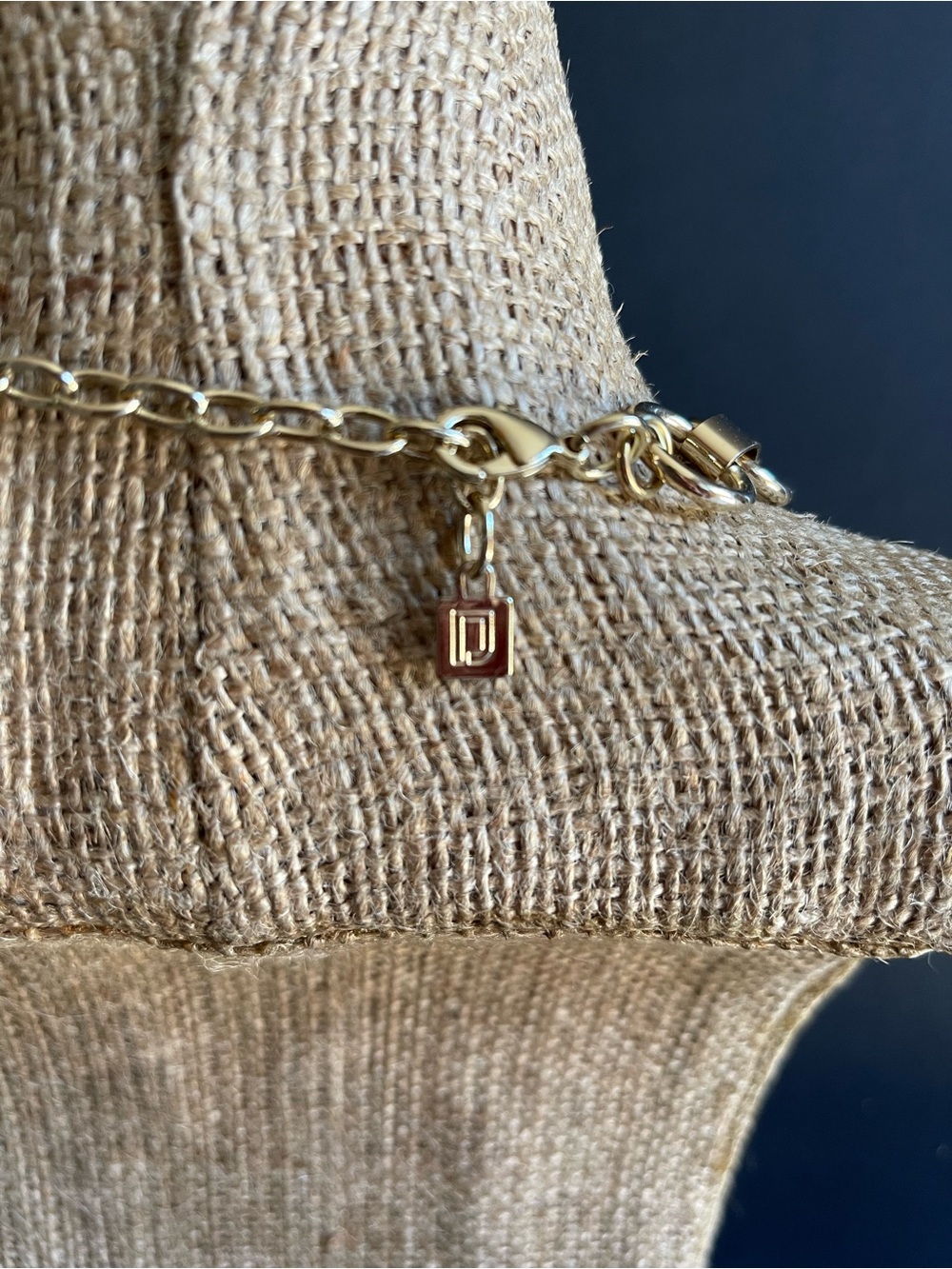 Dannijo Gold-Tone Statement Chain Necklace with Textured Pendant - Picture 7 of 7